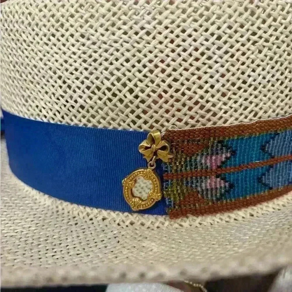 Vintage Duckster Handbeaded Duckster Straw Hat - Picture 3 of 9